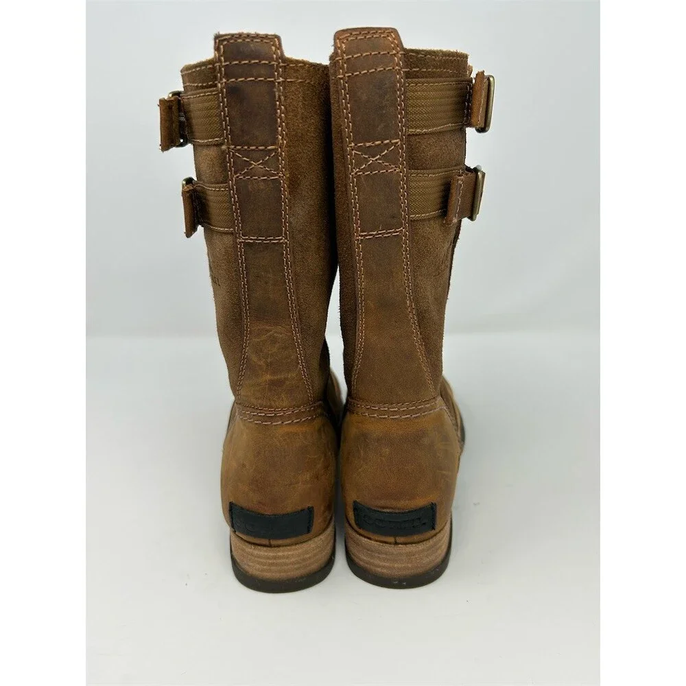 SOREL Major Pull On Mid-Calf Boots Womens Brown Double Buckle Riding Boot Size 7